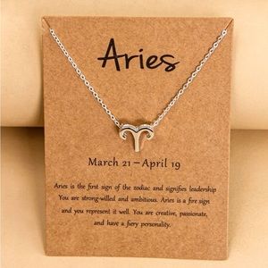 Silver Aries Zodiac Sign Necklace